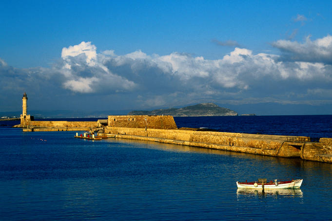 The lighthouse at the entrance to the harbour, the most visable of Hania's Venetian monuments - Hania, Hania Province, Crete