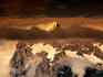Wetterhorn in Bernese Alps from Mannlichen.