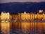 Quai du Mont-Blanc, sunrise on Lake Geneva (Lac Leman).