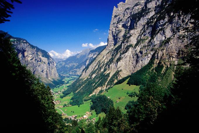 Stechelberg village in Lauterbrunnen Valley.
