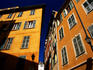 Colourful house facades overlooking Cours Saleya.