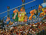 Mardi Gras crowds in Place Massena.