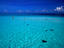 Clear waters of North sound with stingrays lurking beneath the surface.