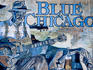 Blue Chicago store mural on Clark Street.