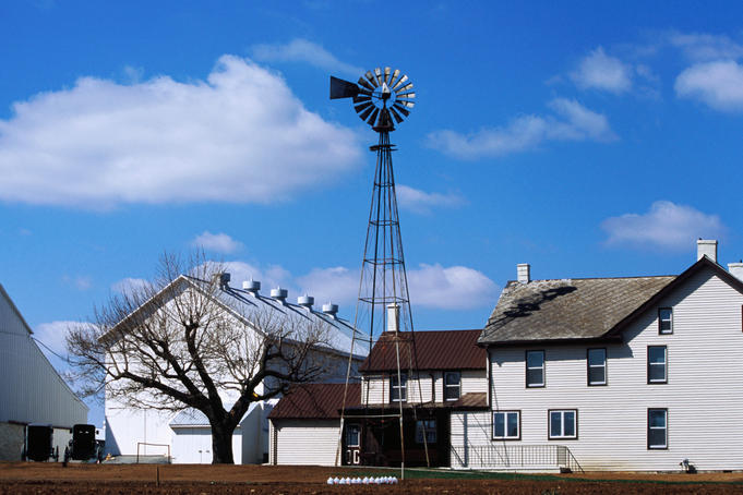 Farm With Windmill