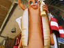 Hot dog sculpture at snack outlet in Prater entertainment park.