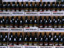 Display of Port wine bottles.