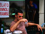Drinking coffee at Cafe Trieste, North Beach.