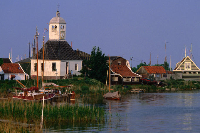 Houses along canal in Durgerdam.
