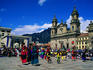 Crowds gather to watch street theatre performances in the Plaza de Bolivar - Bogota, Bogota Capital District