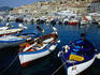 Boats in port of town.