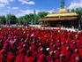 Monks and nuns at Dalai Lama sermon, Choglamsar.