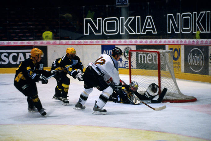 Ice hockey match of premier league teams Sparta versus Litvinov at T-Mobile Arena, stadium of Sparta Praha Ice Hockey Club.