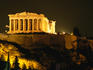 Acropolis at night seen from Filopappou hill.