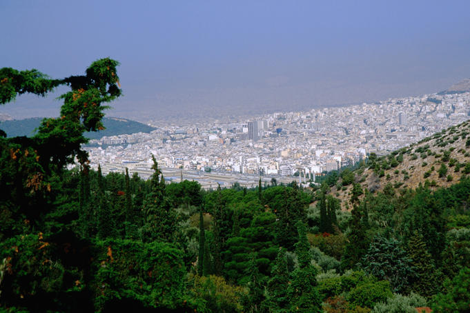 Athens viewed from Mt Hymettos.