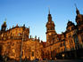 Hofkirche (left) and Rezidenzschloss at dusk from Theaterplatz, Dresden