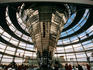 Spiral ramp and mirrored construction in Reichstag.