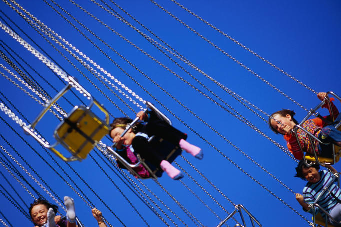 Whirling thrill ride at Navy Pier.