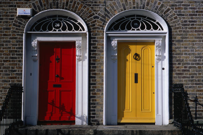 Georgian doorways near Merrion Square.