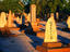 Japanese cemetery headstones.