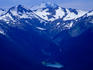Mountains and lake below from Whistler Mountain.