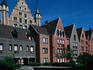 Apartment buildings.