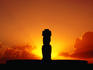 Moaia in sunset at Ahu Tahai.