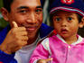 Father and daughter at Pasar Badung.
