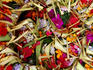 Canang sari offerings at Pasar Badung.