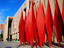 Metal sculpture outside Anchorage Museum of History and Art.