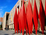 Metal sculpture outside Anchorage Museum of History and Art.