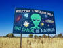 Welcome sign to the UFO capital.