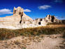 Rock formations in desert.