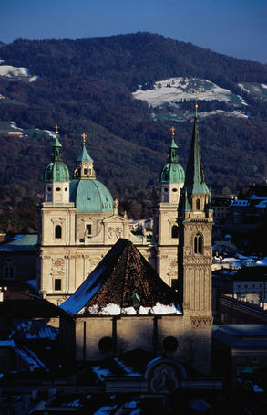 Churches seen from Monschberg Hill.