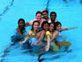 Overhead of people in pool, Parakai Springs Aquatic Park, Helensville.
