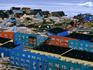 Overhead of blocks of flats next to Disko Bay.