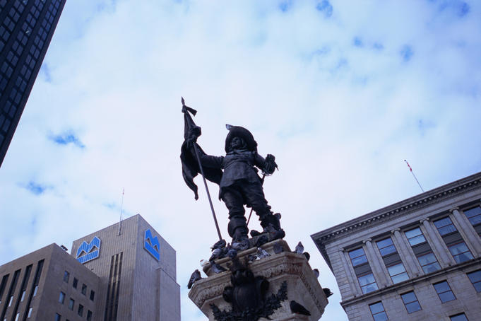 Statue on Place d'Arms.