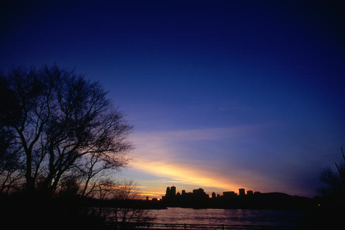 City skyline from Ile Sainte Helene.