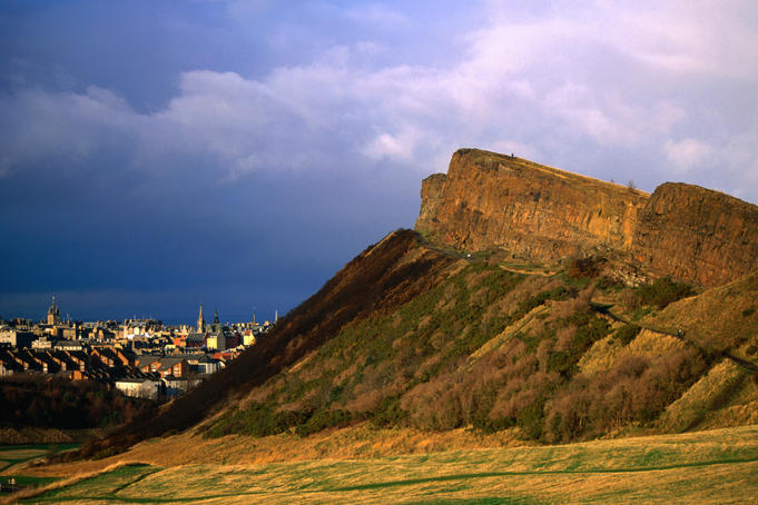 Salisbury Crags in Holyrood Park.