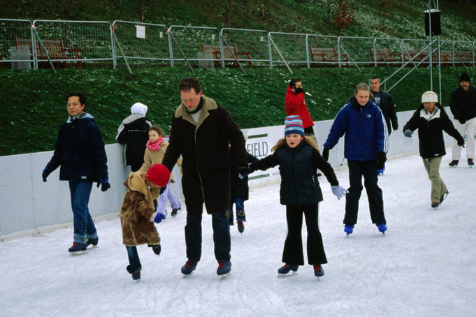 Edinburgh's Winter Wonderland - skating in Princes Street Gardens.