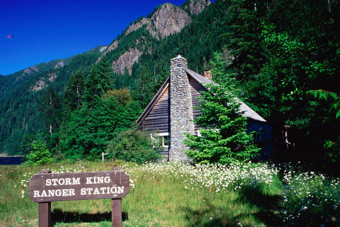 Storm King Ranger Station, spring.