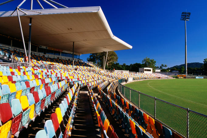 Seats and oval, Bundaberg Rum Stadium.