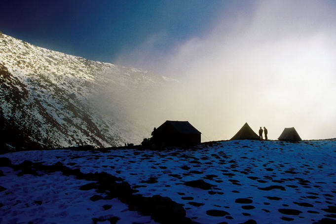 Campsite below Cho La (pass).