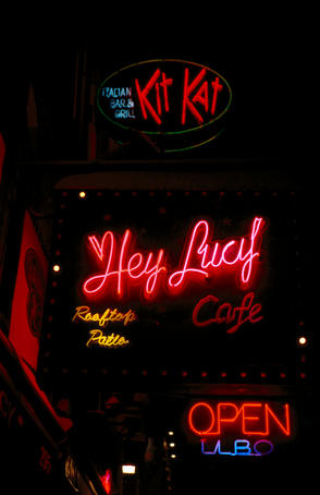 Neon signs along King Street.