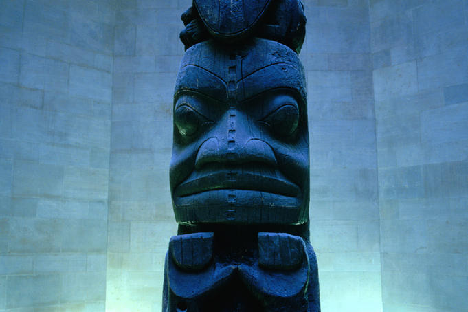 Detail of crest poles from Canada's First Nations Tribes, Royal Ontario Museum.