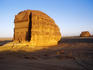 Rock hewn Qasr al-Farid tomb at Nabataean city.