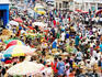 Crowded Makola Market in central Accra.
