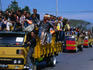 Procession of trucks of Fretilin Party supporters prior to election.