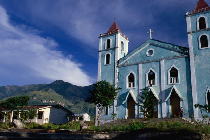 Exterior of Catholic Church.