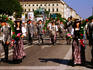 Participants in traditional costume during Oktoberfest brewer's parade.